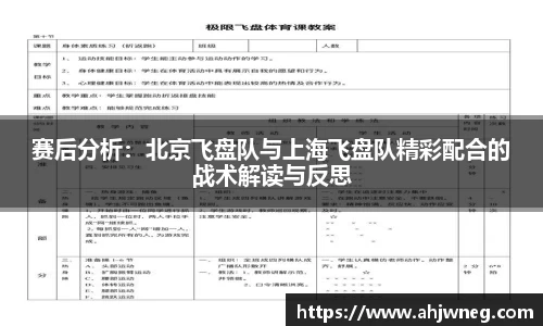 赛后分析：北京飞盘队与上海飞盘队精彩配合的战术解读与反思